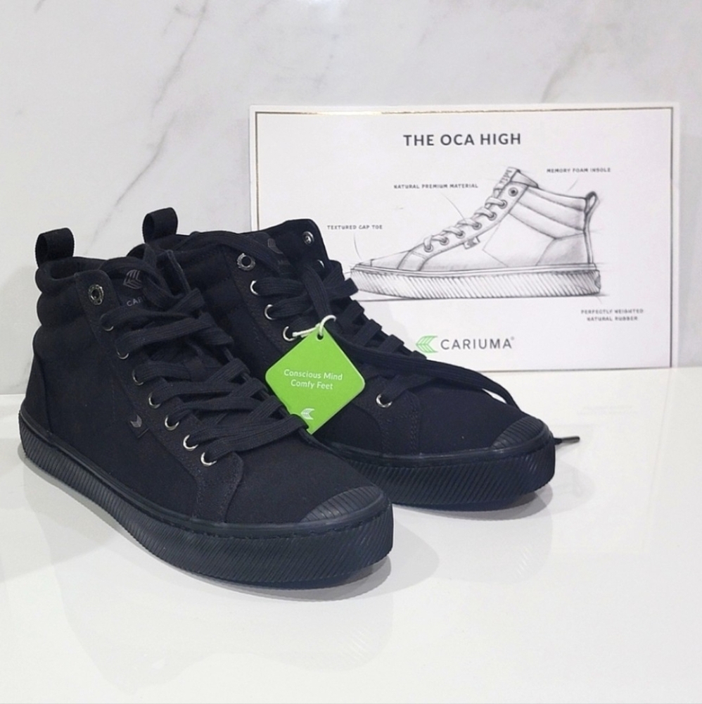CARIUMA OCA High top All Black Canvas Sneaker 9 Men's 10.5 Women's